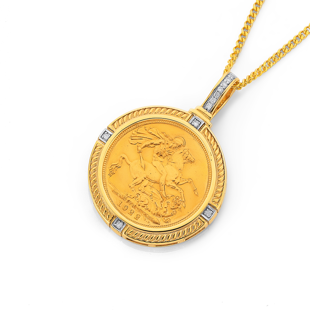 gold sovereign necklace mens