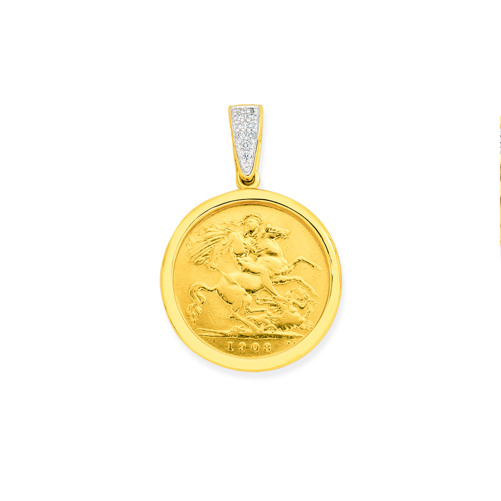 9ct gold sales sovereign necklace