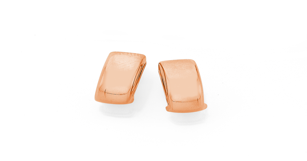 9ct 10mm Rose Gold Polished Huggie Earrings | Prouds