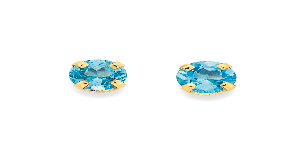 9ct Blue Topaz Stud Earrings in Blue | Prouds