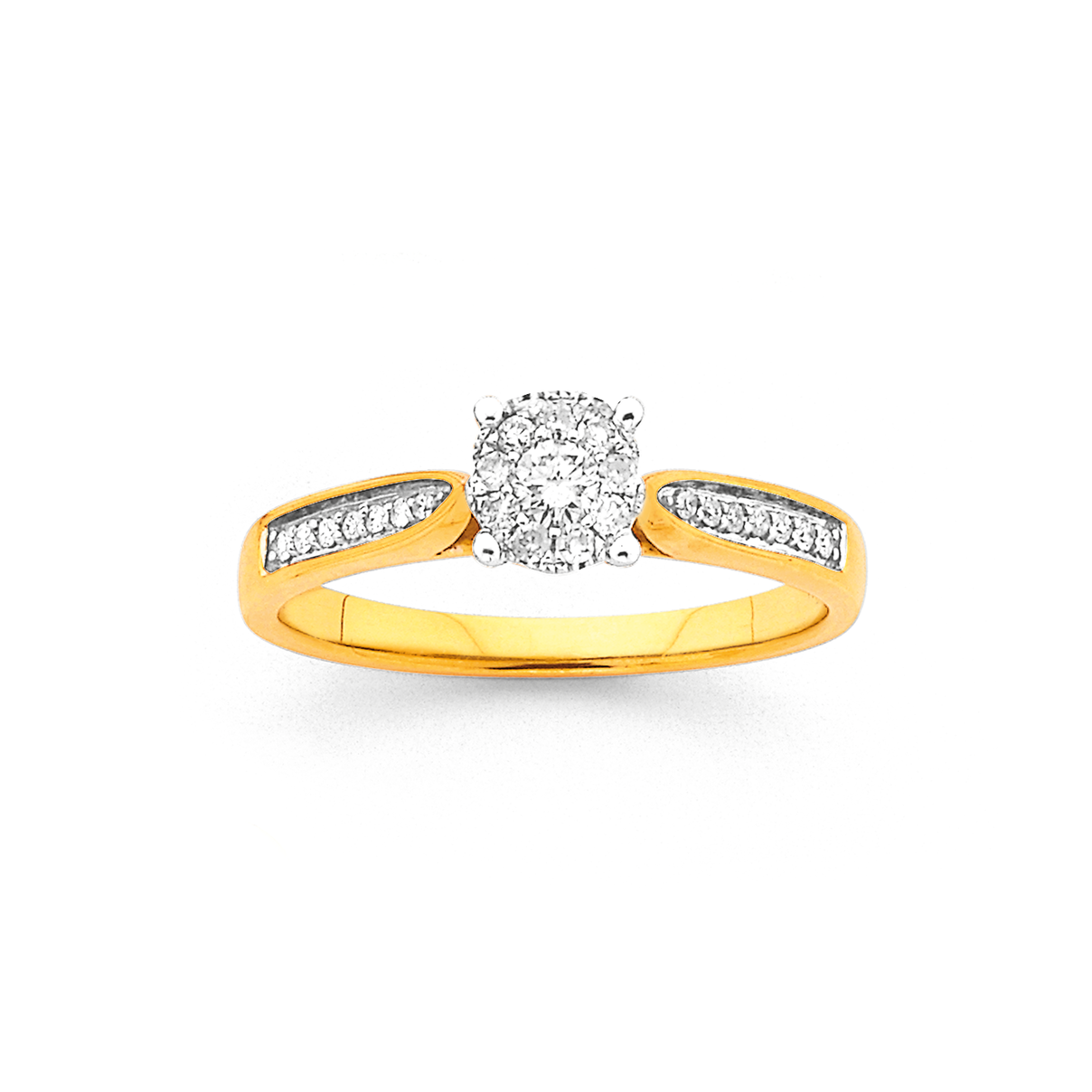 9ct Diamond Cluster Ring | Rings | Prouds The Jewellers