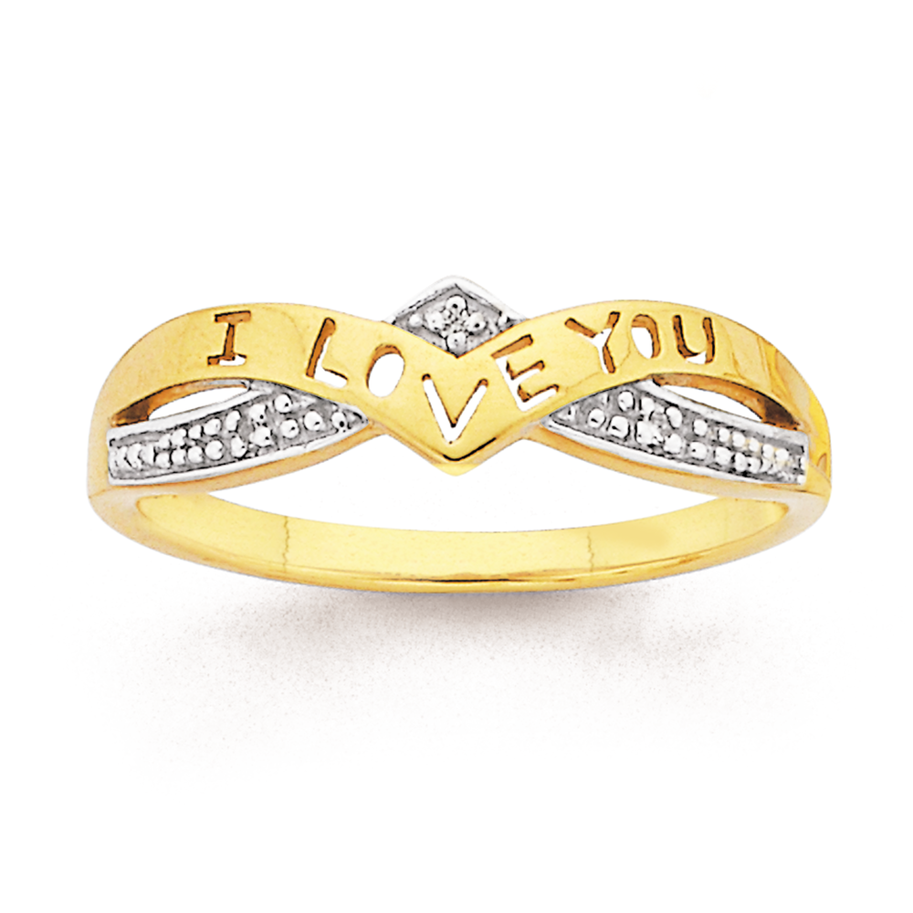 9ct gold love ring