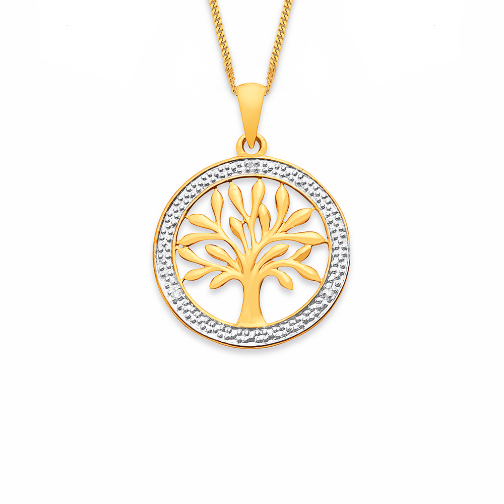 9ct Diamond Set Tree Of Life Pendant Prouds