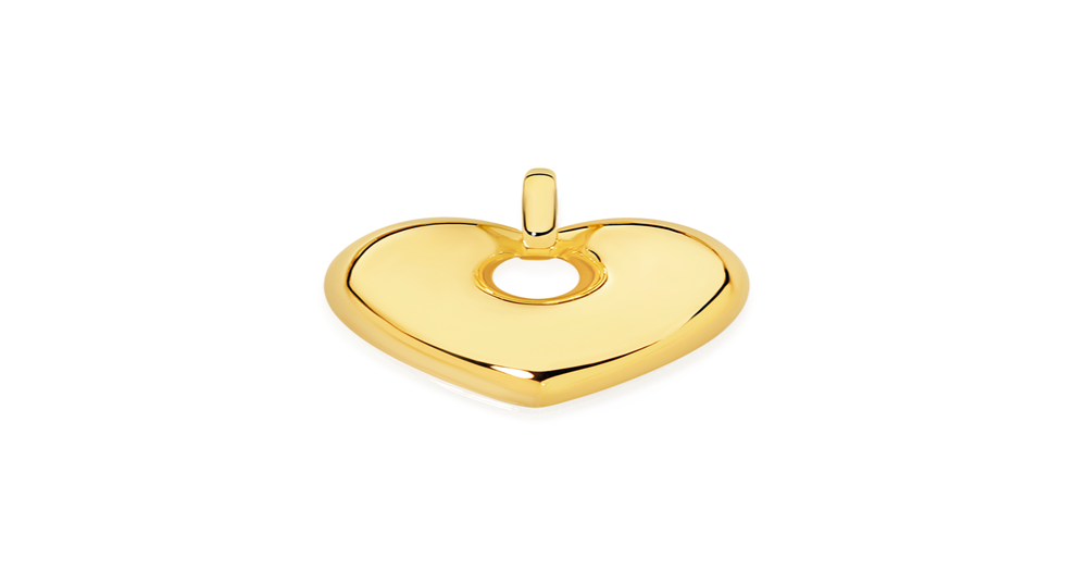 9ct Gold 11mm Puff Polished Heart Charm | Prouds