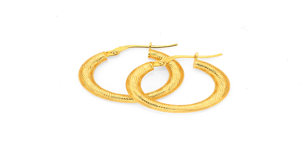9ct Gold 15mm Hoop Earrings | Prouds