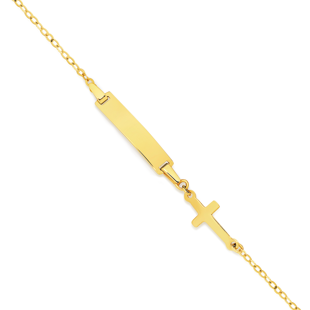 Gelin Diamond and 14K Solid Gold Cross Bracelet | 14k Yellow Gold Cross  Bracelets for Women