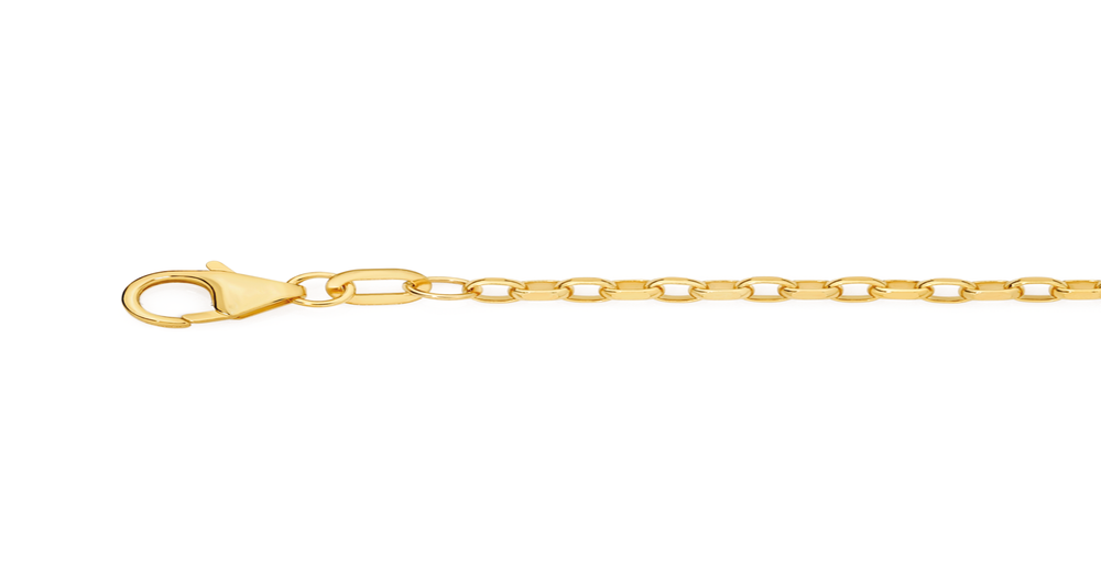 9ct Gold 19cm Solid Diamond Cut Oval Belcher Bracelet | Prouds