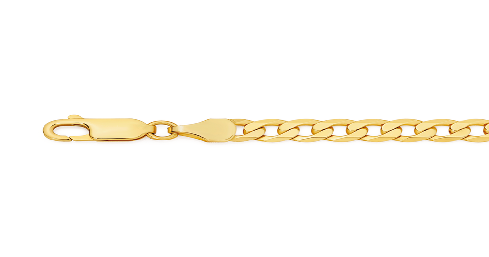 9ct Gold 19cm Solid Flat Curb Bracelet | Prouds