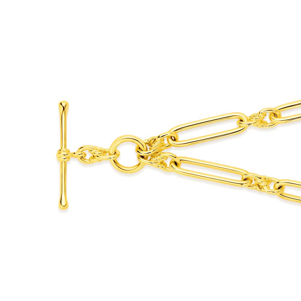 solid gold t bar bracelet