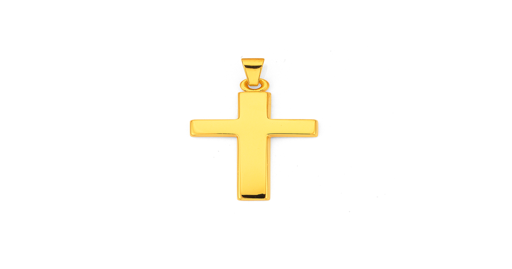 9ct Gold 25mm Cross Pendant | Prouds