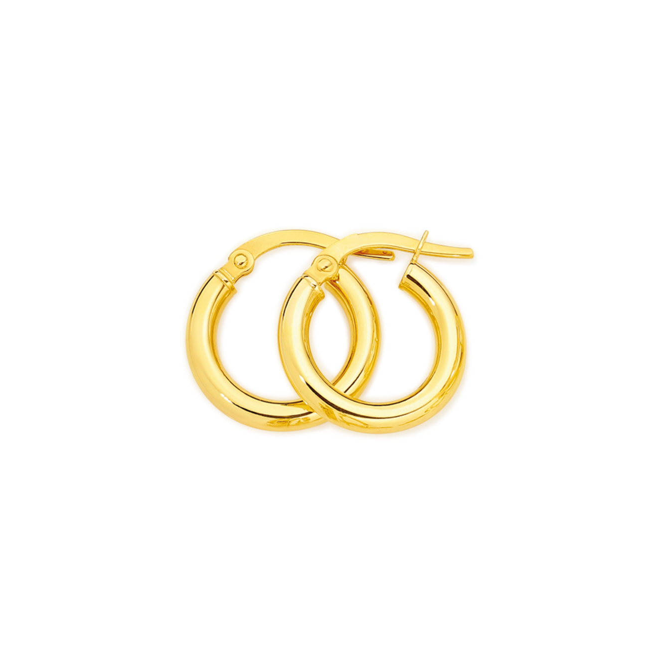 9ct Gold Pink Enamel Heart Huggie Earrings | Earrings | Prouds The ...