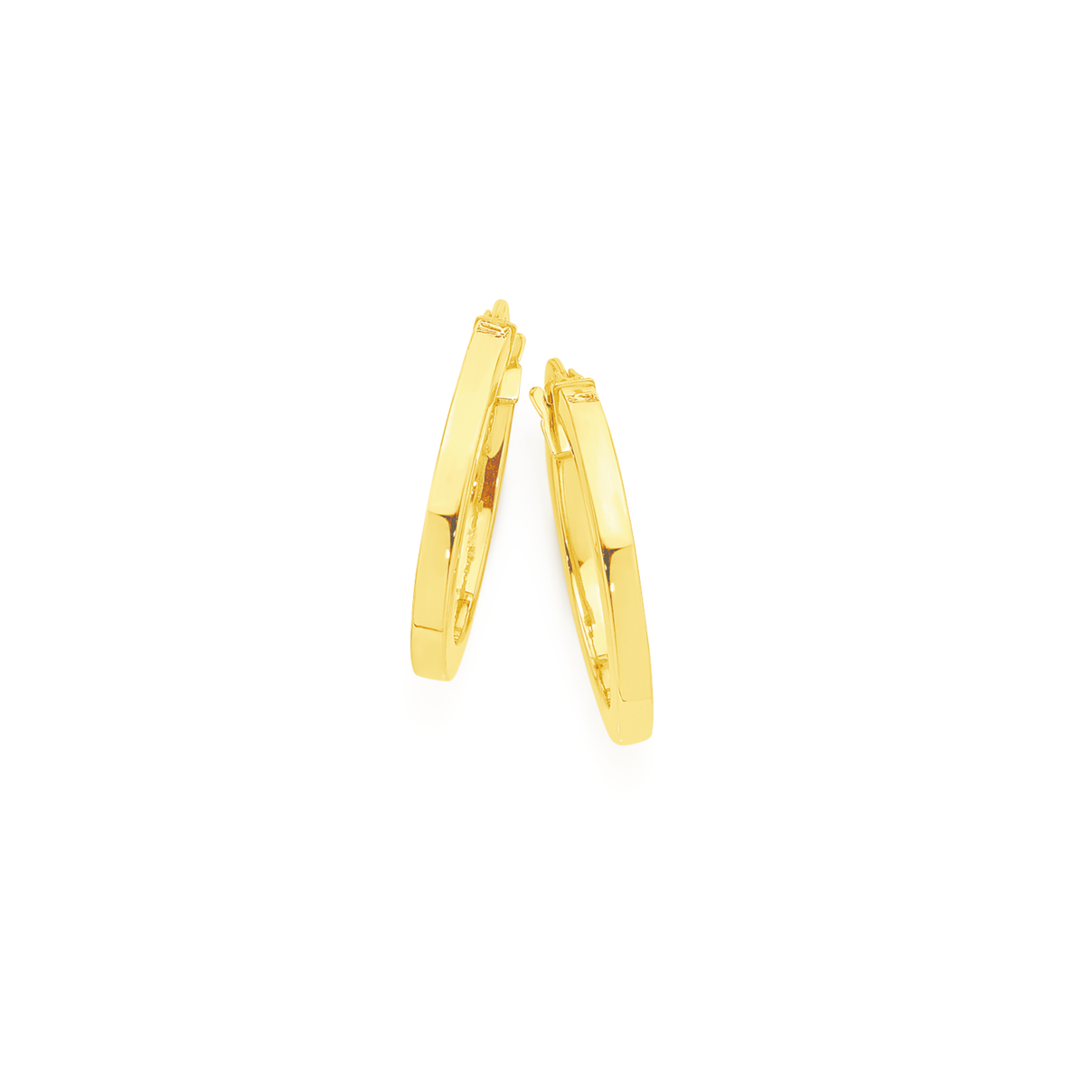 9ct Gold 2x15mm Square Tube Hoop Earrings | Earrings | Prouds The Jewellers