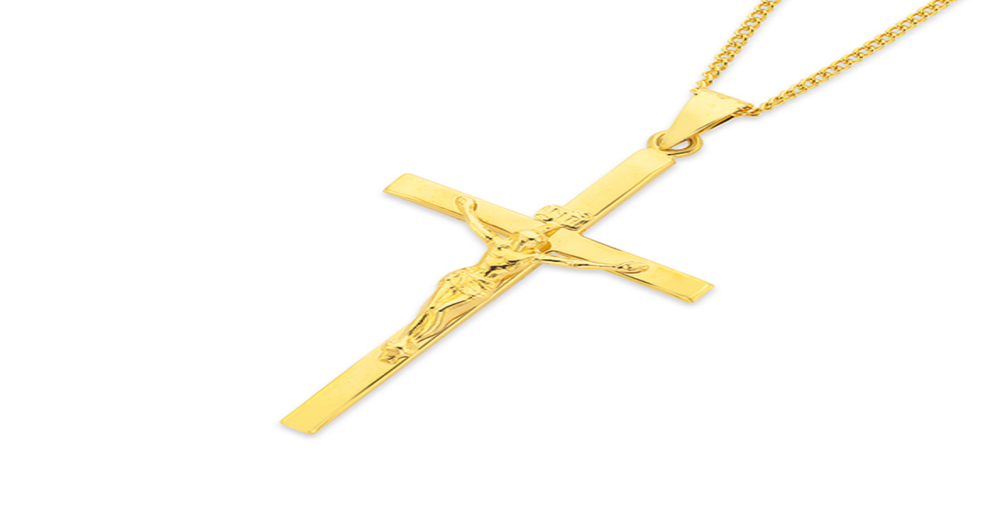 9ct Gold 40mm 'inri' Crucifix Pendant | Prouds