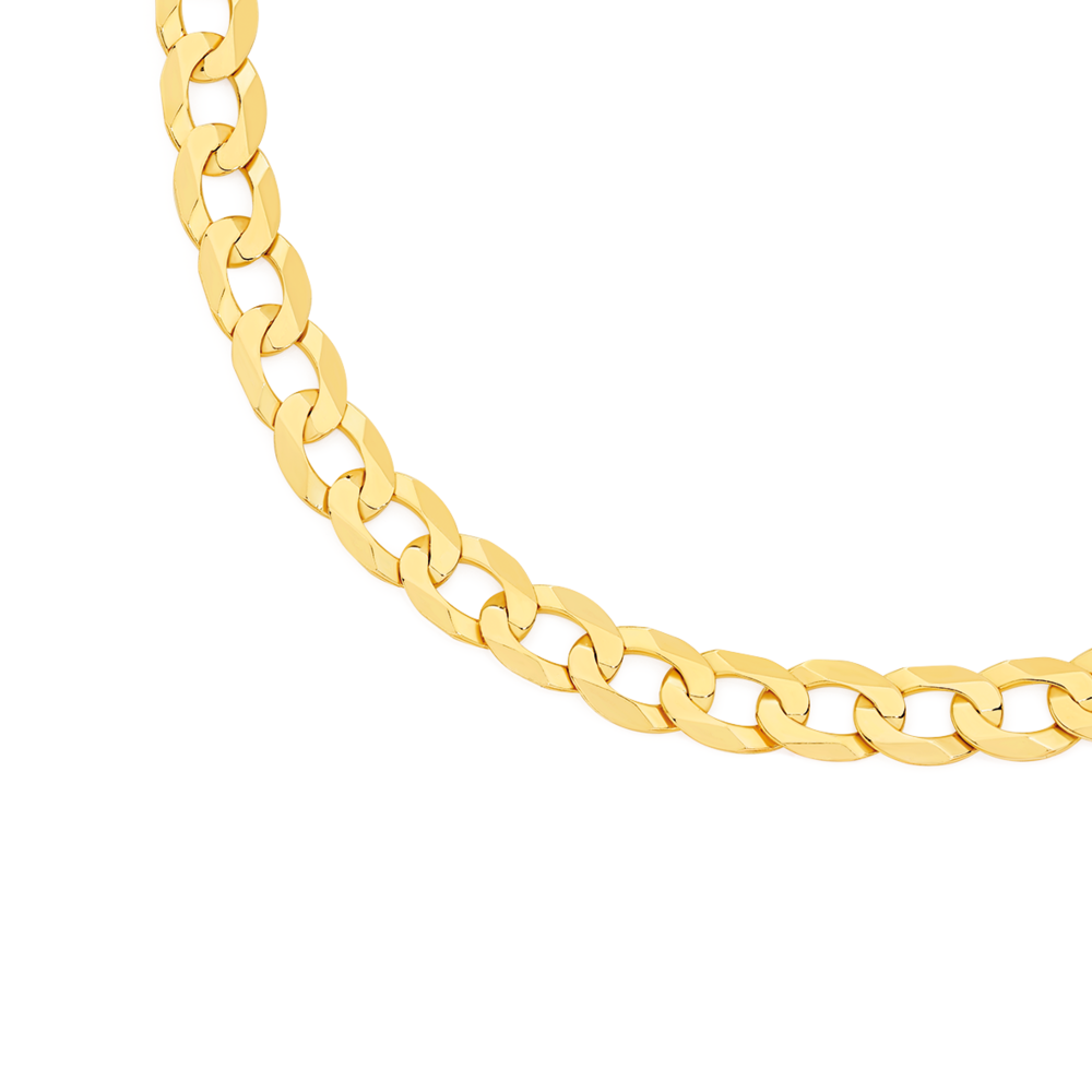 9ct gold 60cm solid shop curb chain