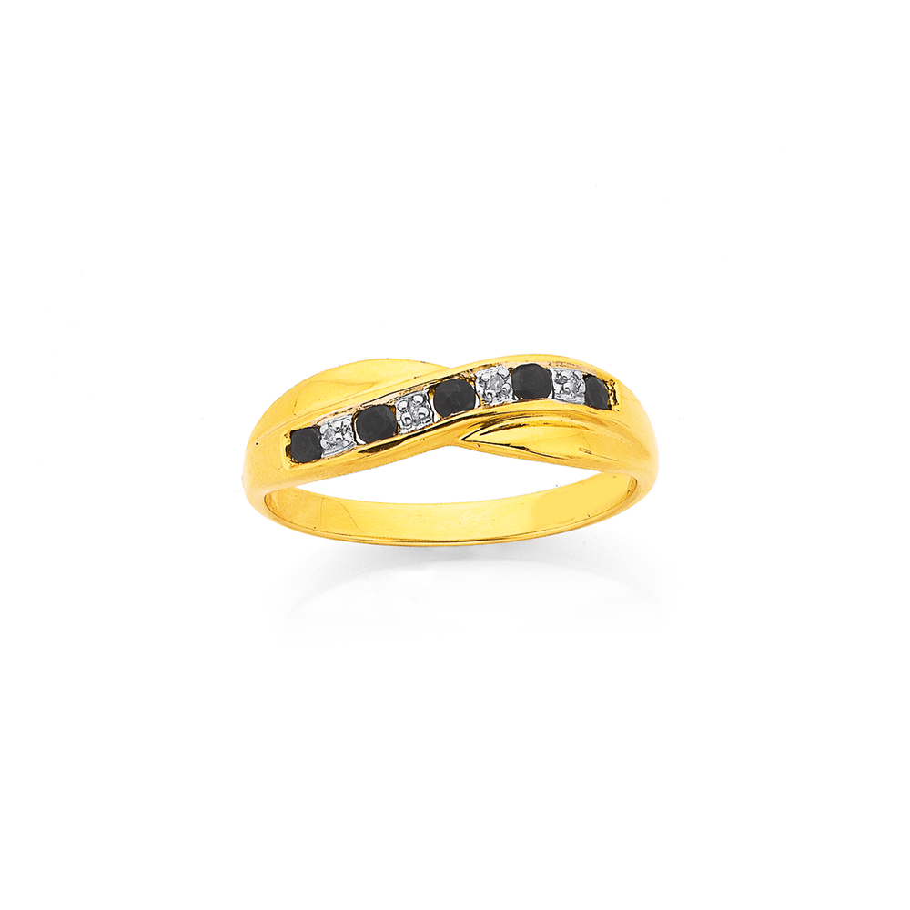 Art Masters Caravaggio 14K Yellow Gold 1.25 Ct Princess Black Sapphire  Diamond Engagement Ring Wedding Band Set R623PS-14KYGDBLS | Art Masters  Jewelry