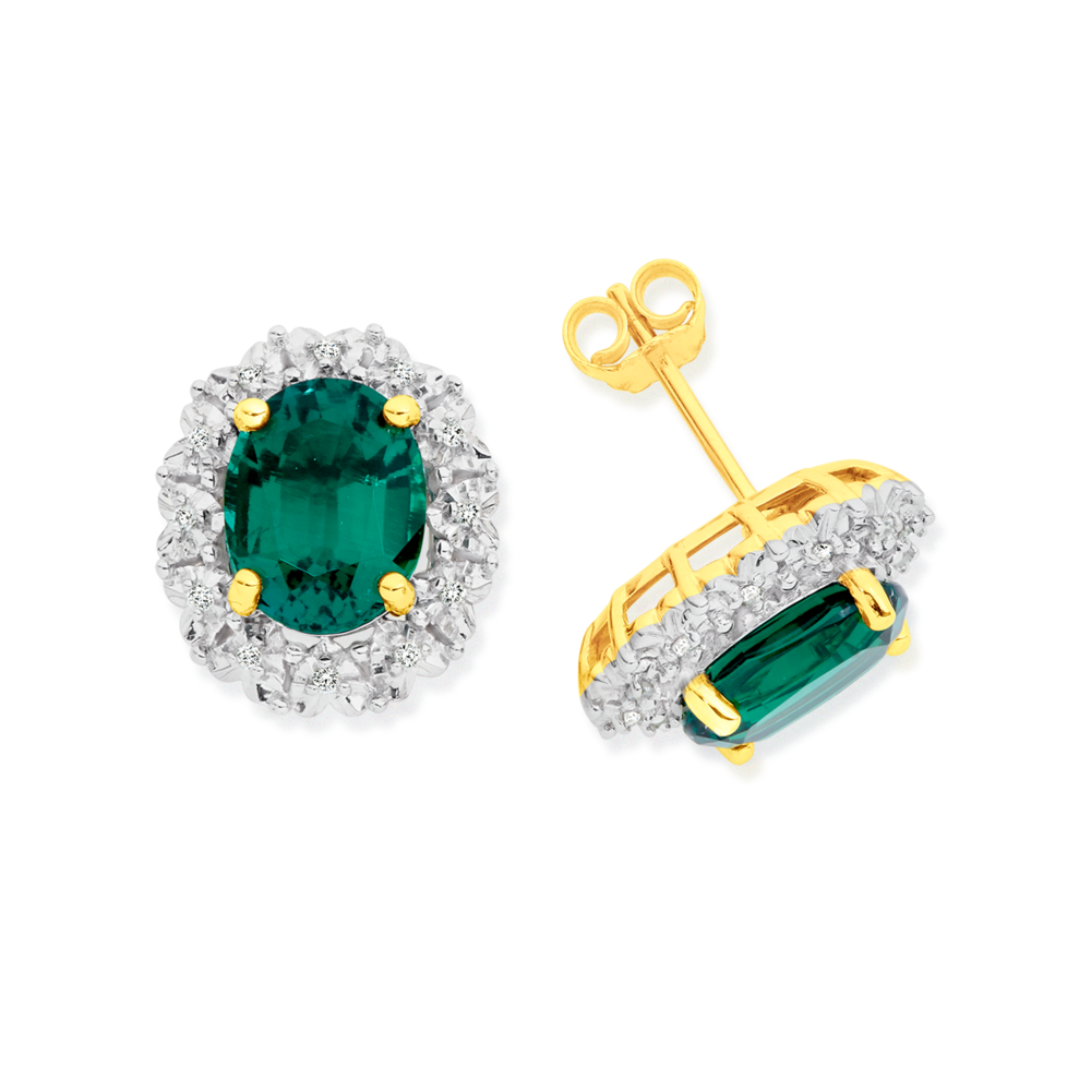 Emerald shop earrings prouds