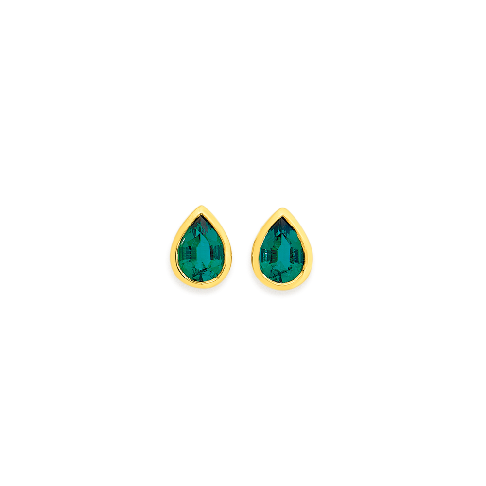 Emerald shop earrings prouds