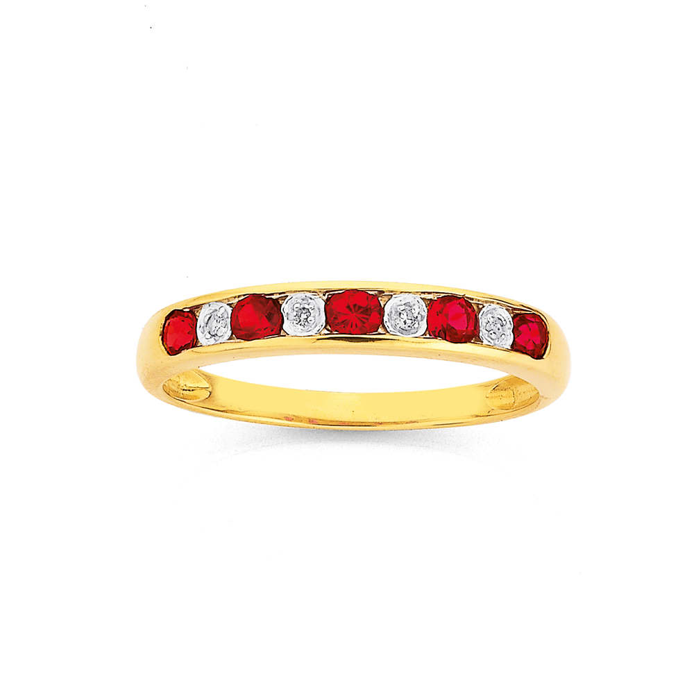 diamond ruby band rings