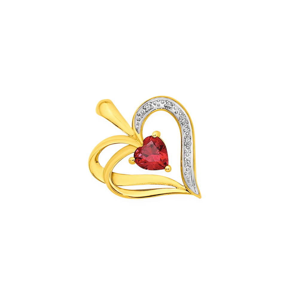 14k gold deals ruby heart necklace