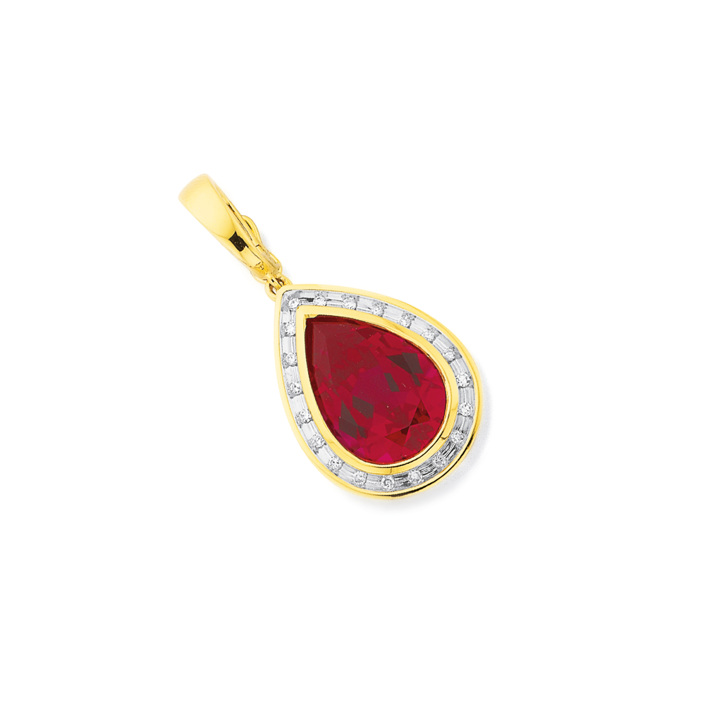 Pear shaped deals ruby pendant