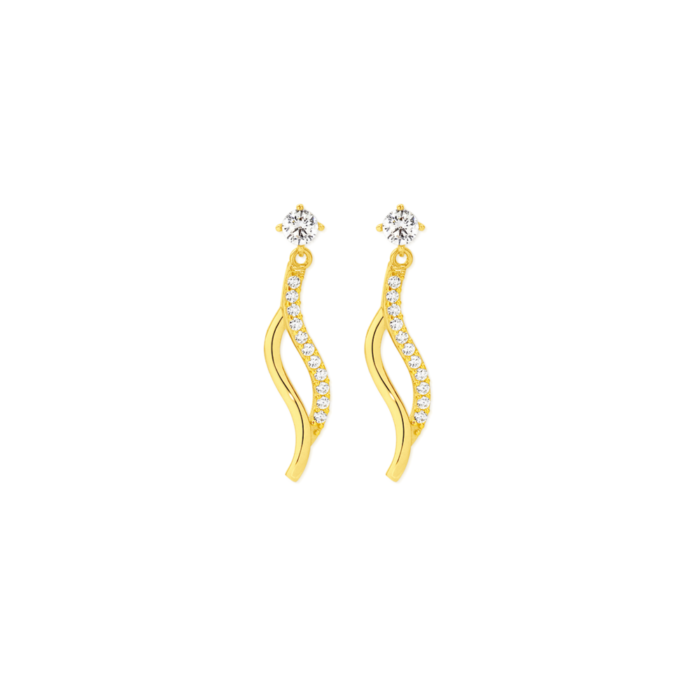 Gold cubic deals zirconia earrings