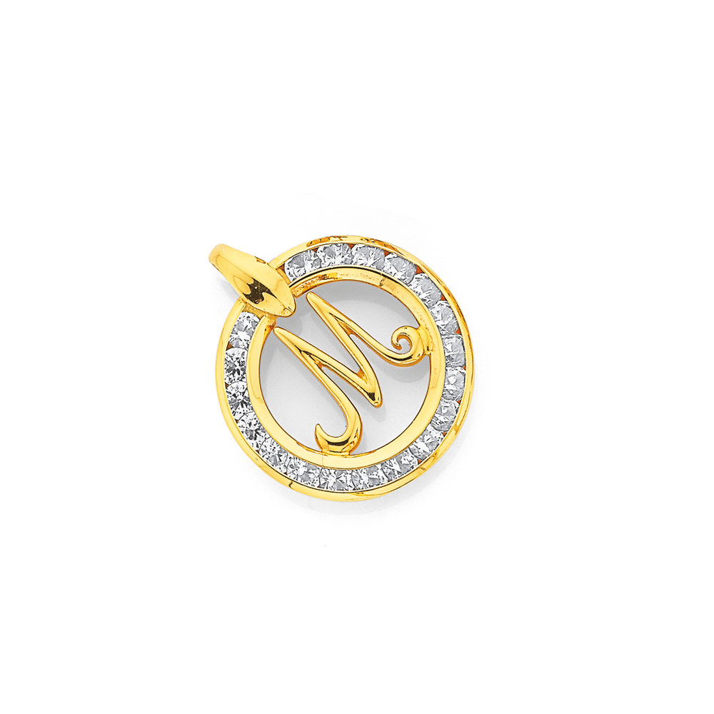 9ct Gold Script Initial 'm' Pendant