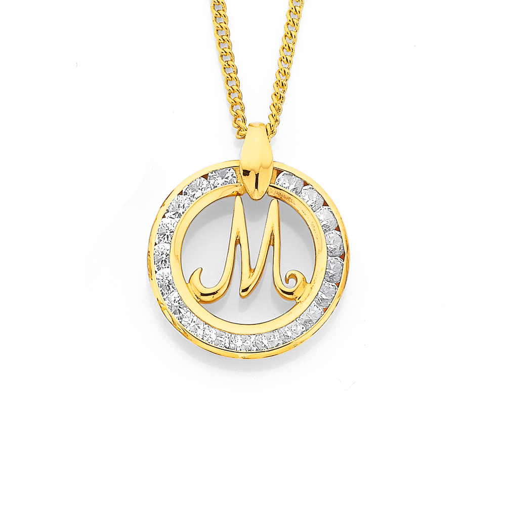 Buy Toniq Gold Alphabet M Personalized Initial Pearl Charm Necklace For  Women Online