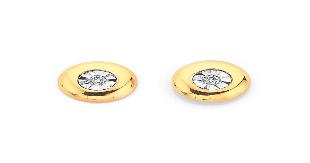 9ct Gold Diamond Bezel Stud Earrings | Prouds
