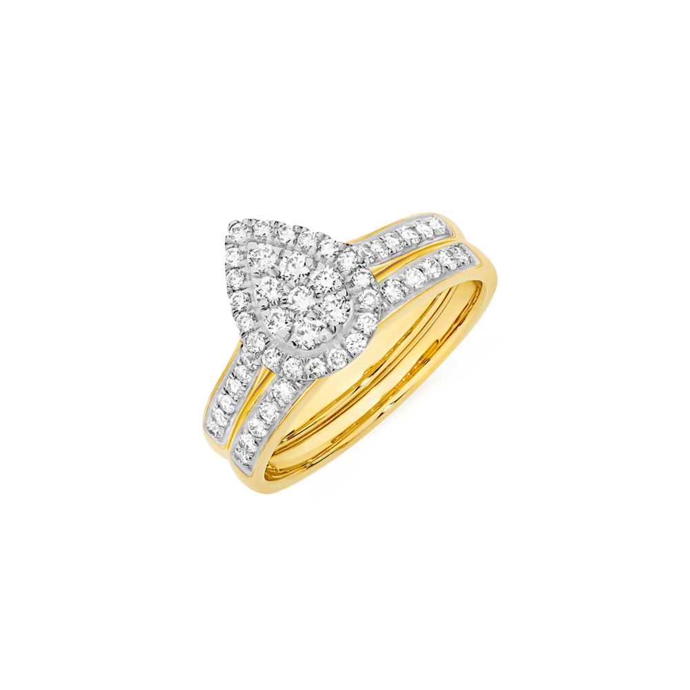 Yellow gold clearance diamond bridal sets