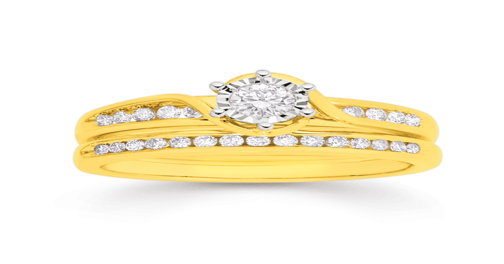 9ct Gold Diamond Bridal Set | Prouds