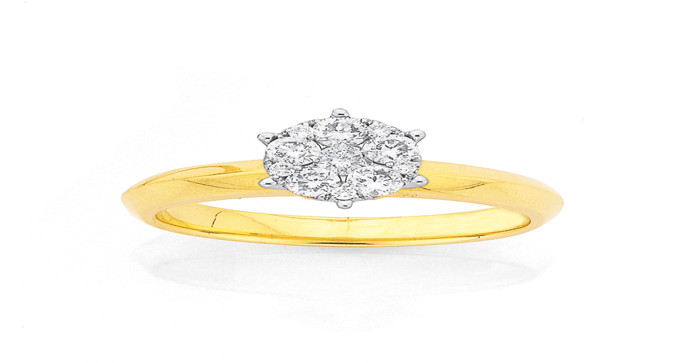 9ct Gold Diamond Cluster Ring | Prouds