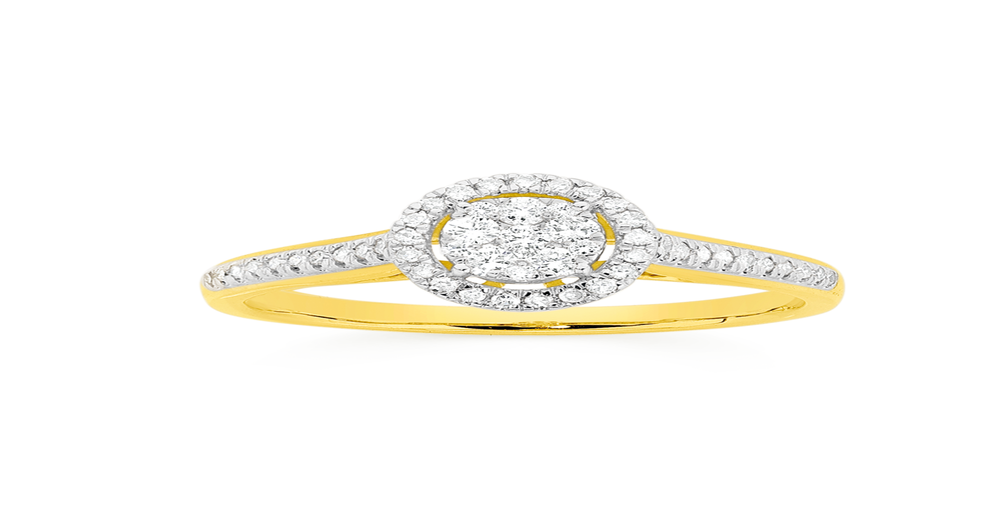 9ct Gold Diamond Cluster Ring | Prouds