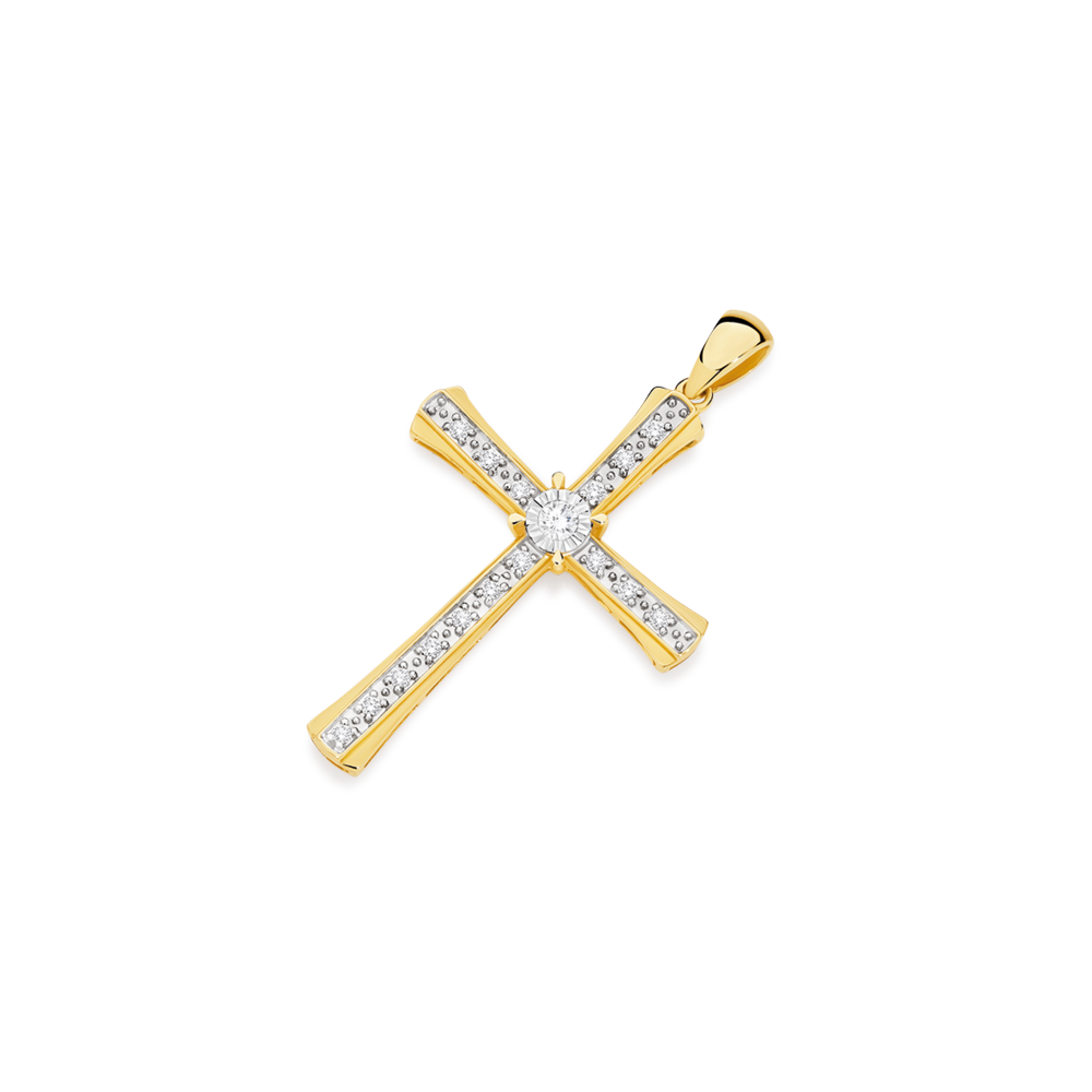 Large 9ct gold 2024 cross pendant