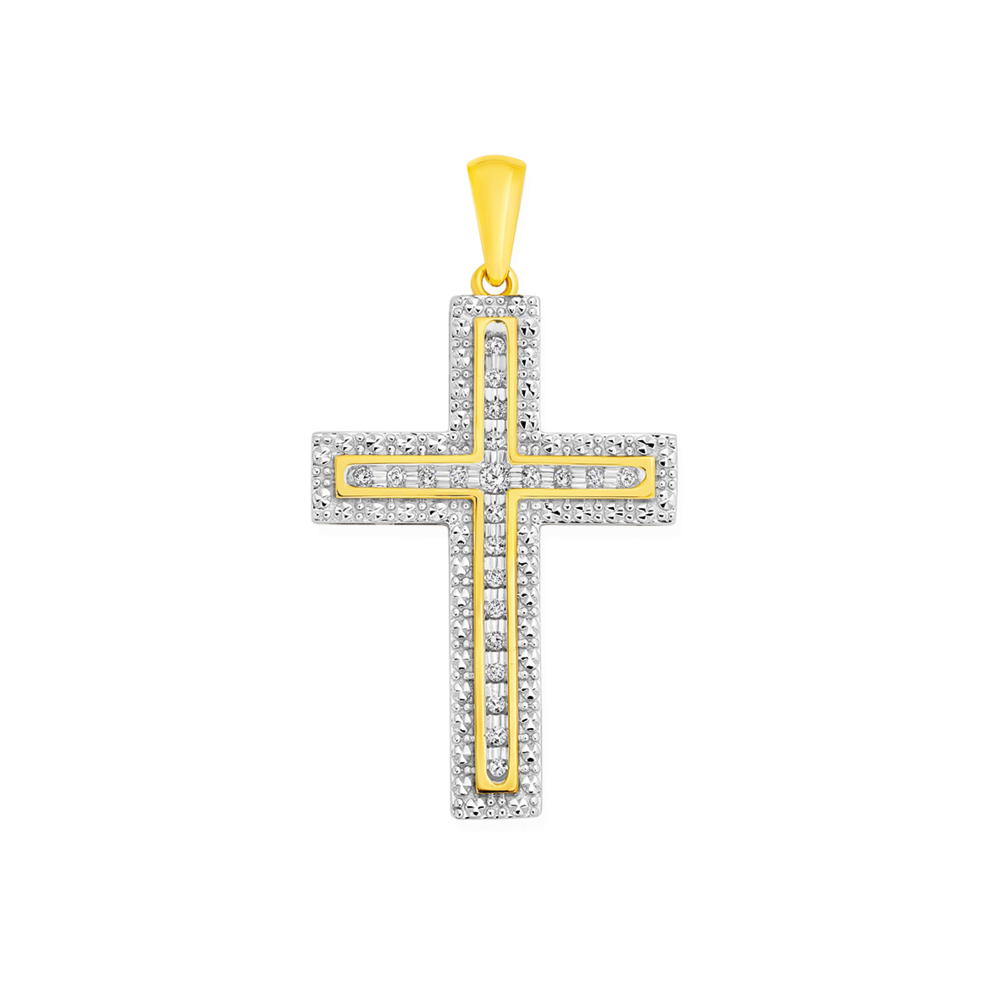 Mens gold diamond cross outlet pendant