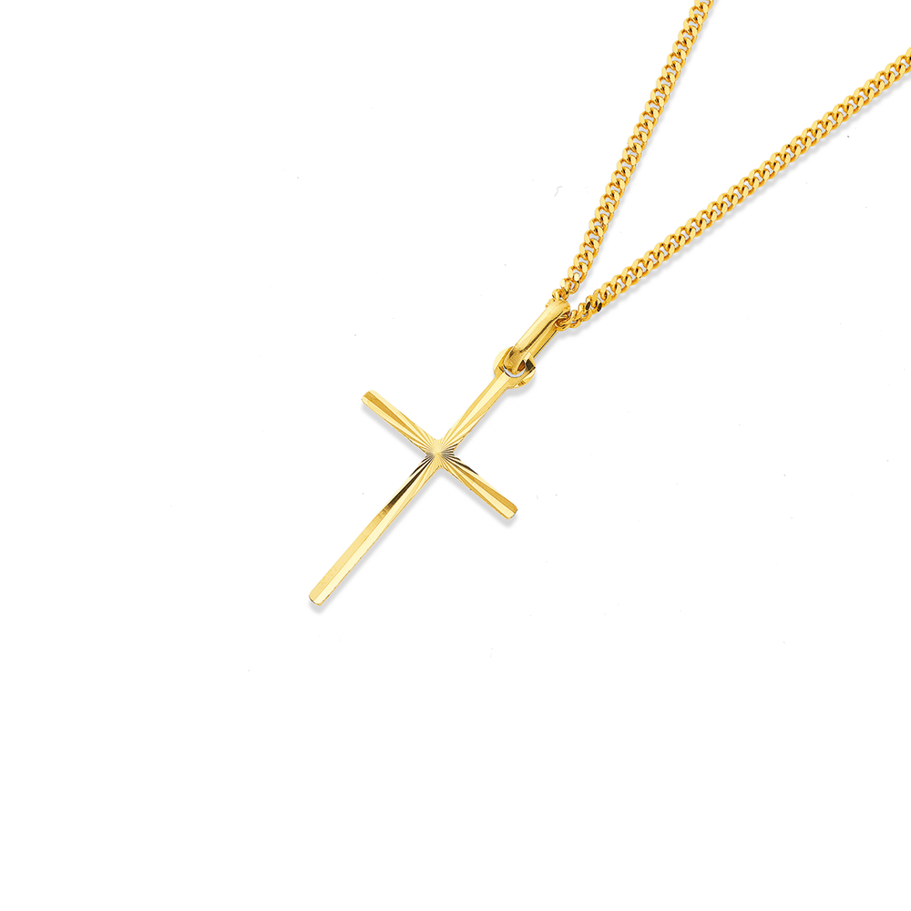 thin gold chain with cross mens