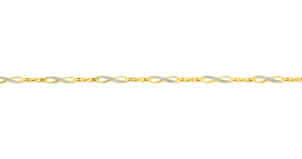 9ct Gold Diamond Infinity Bracelet | Prouds