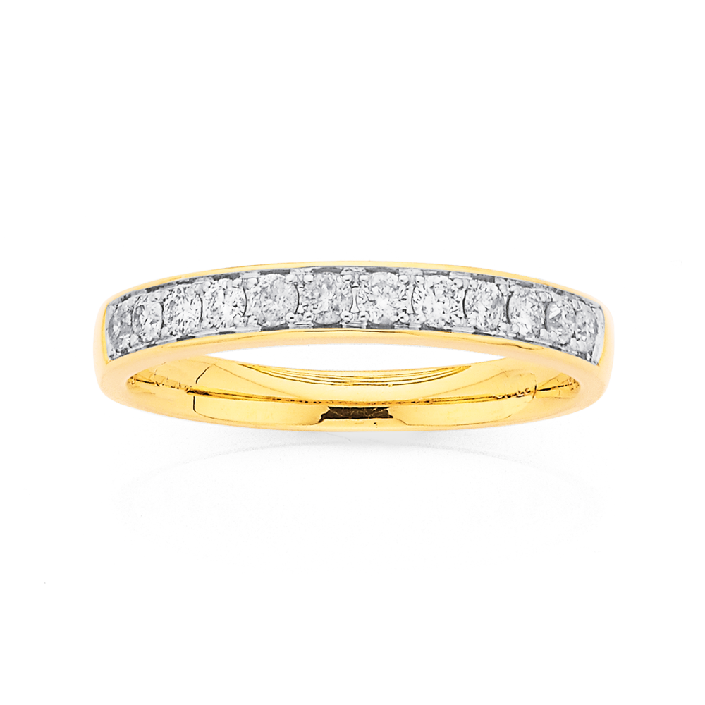 9ct gold diamond pave ring