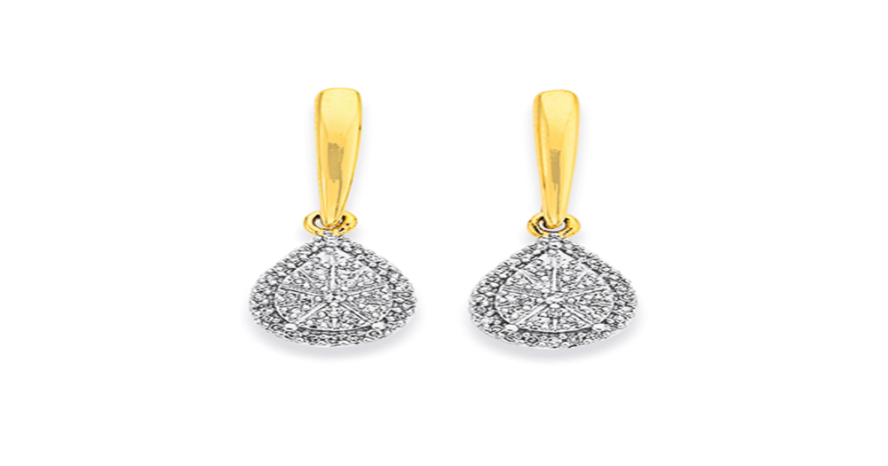 9ct Gold Diamond Pear Shaped Drop Earrings | Prouds