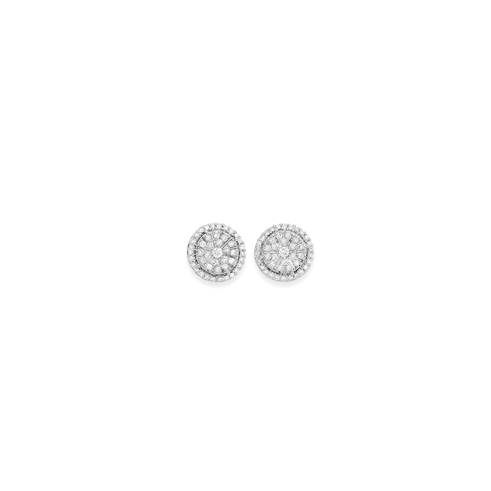 Diamond round stud deals earrings