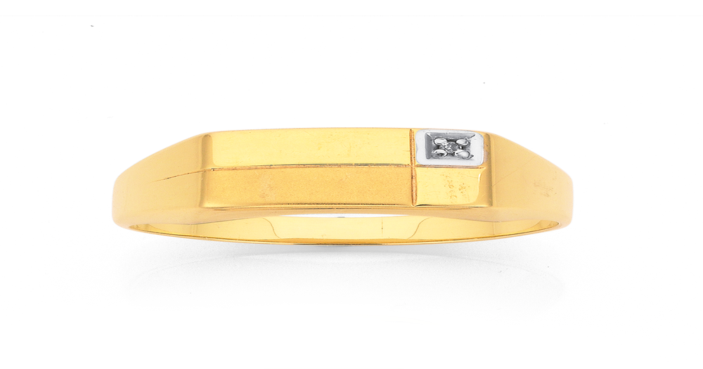9ct Gold Diamond Set Gents Ring | Prouds