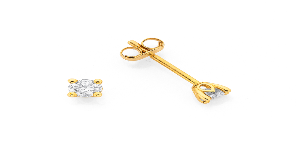 9ct Gold Diamond Stud Earrings | Prouds