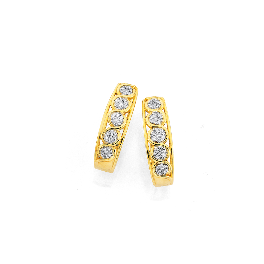 prouds gold huggie earrings