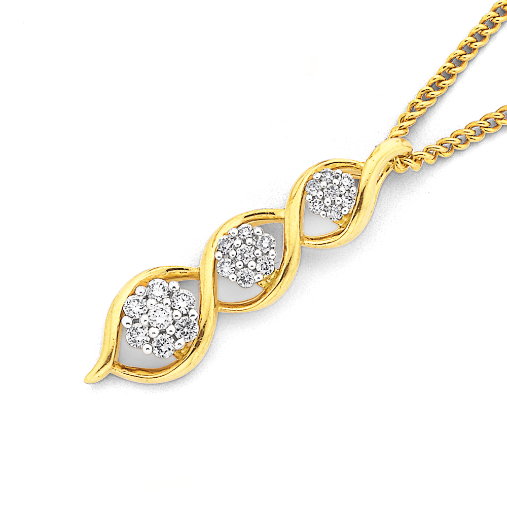 Diamond swirl 2024 pendant necklace