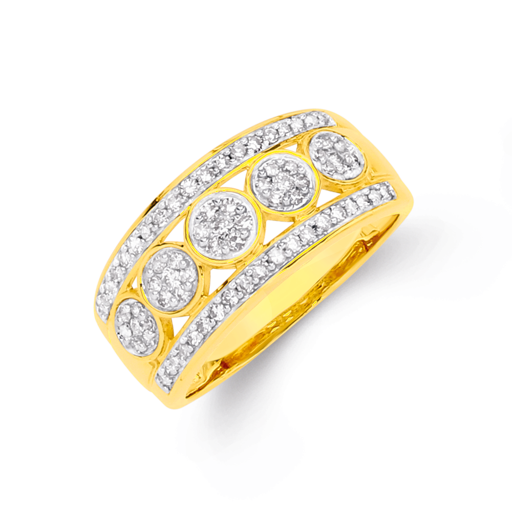 Three band outlet diamond ring