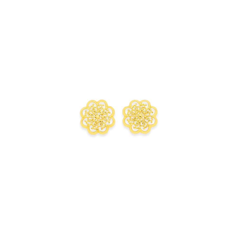 Buy Fabula Gold Plated Oversized Large Crystal Encrusted Floral Ear Stud  Earrings Online