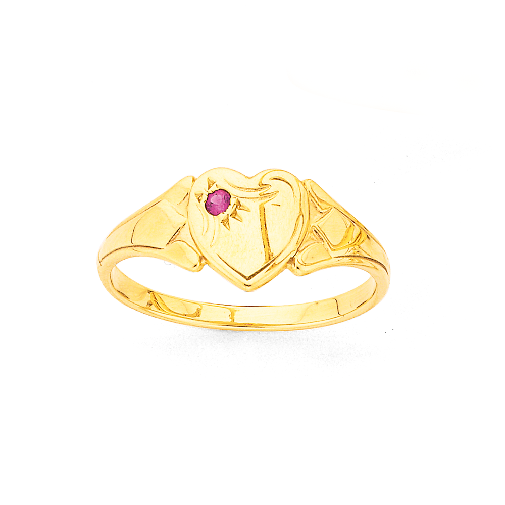 9ct gold heart signet ring 2641056 141910