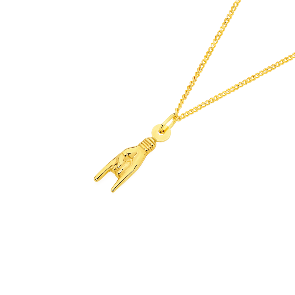 Gold on sale fist pendant