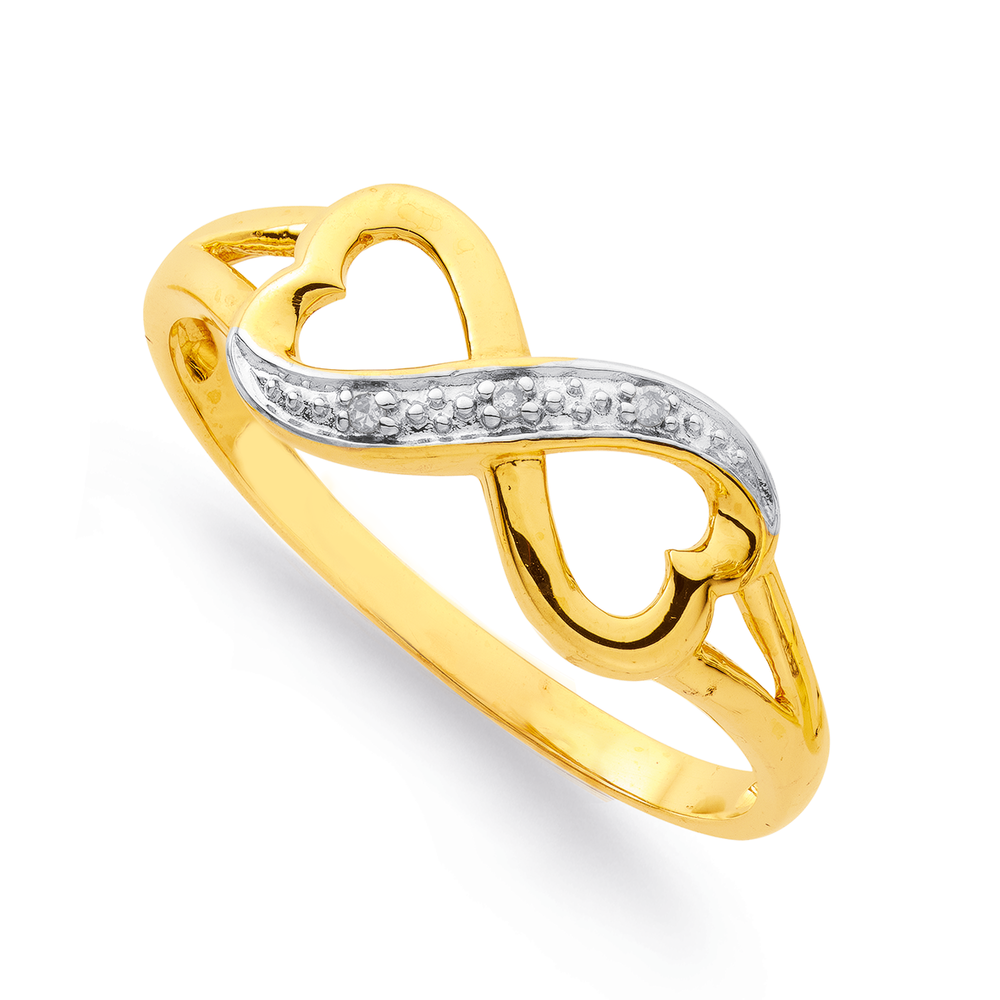 Diamond heart infinity deals ring