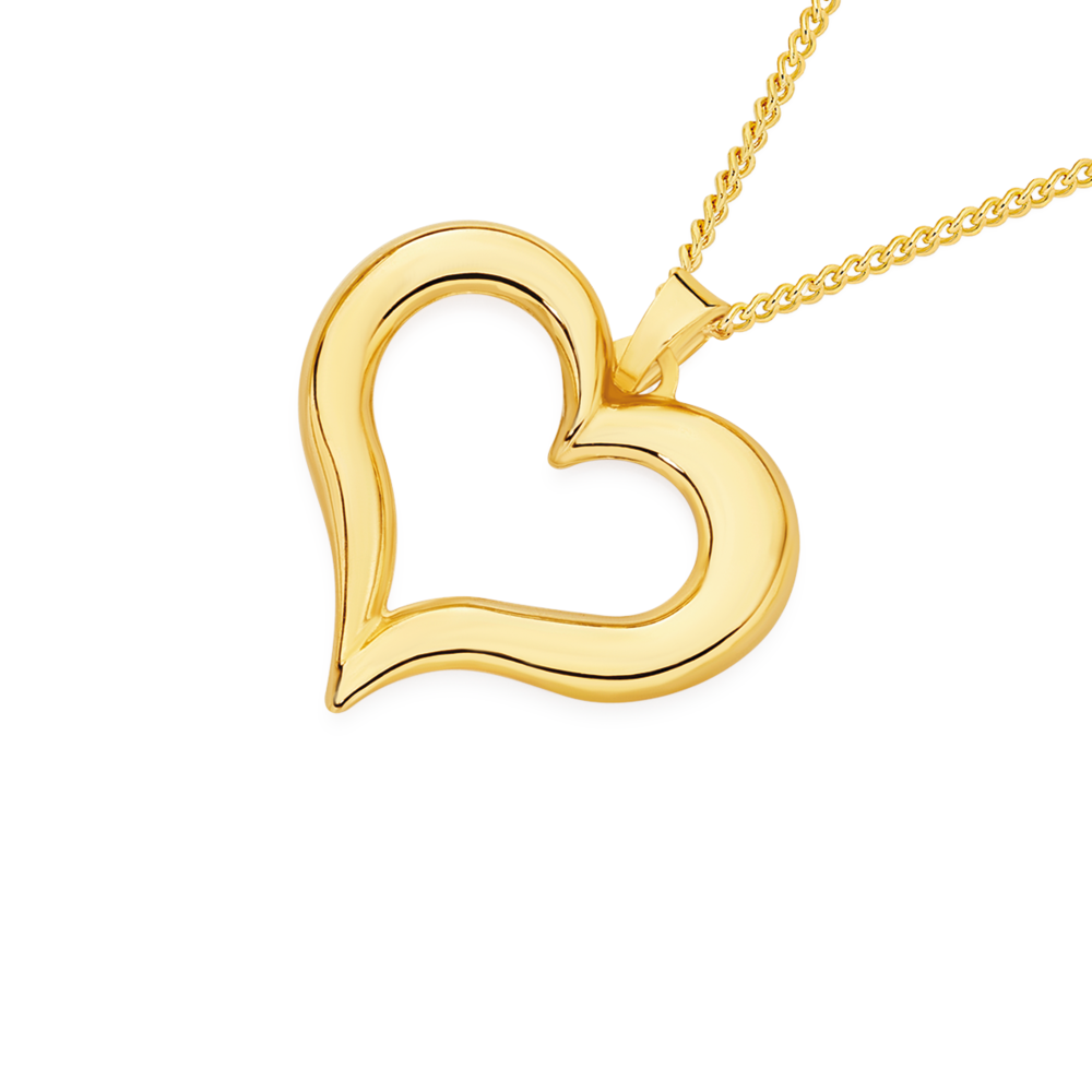 9ct Gold Open Heart Pendant | Prouds