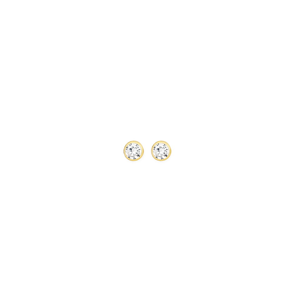 14K Yellow Gold 6mm Round Screw Design Stud Earrings - Women - Walmart.com